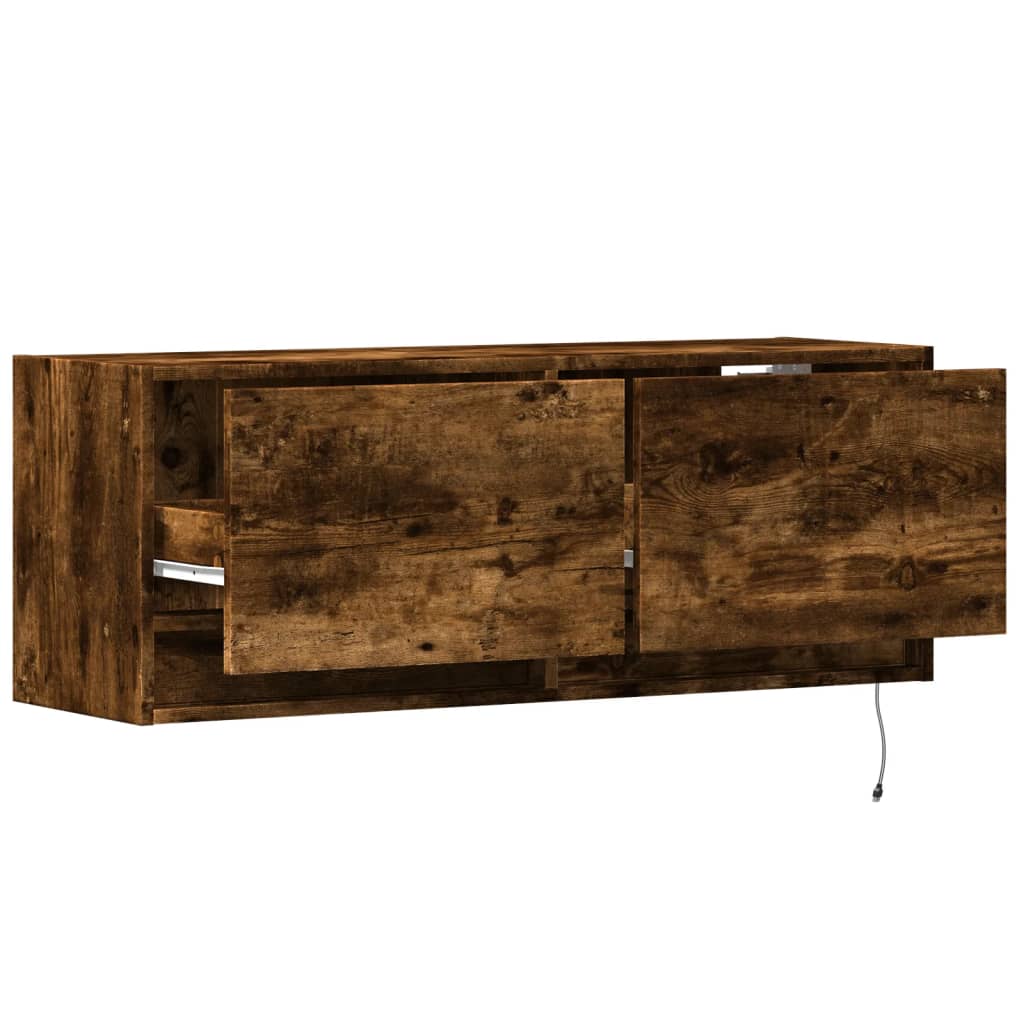 Zidni TV ormarić LED boja dimljenog hrasta 100x31x38 cm