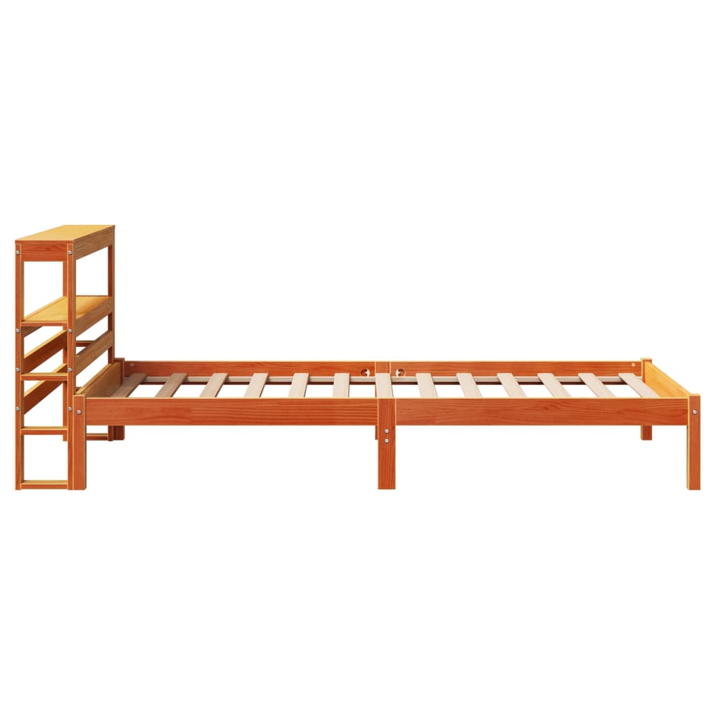 Okvir kreveta s uzglavljem voštano smeđi 75x190 cm od borovine