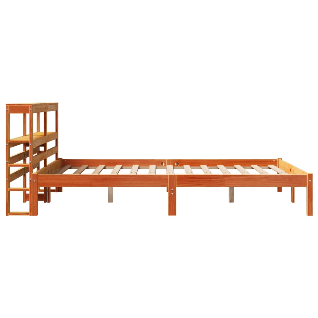Okvir kreveta s uzglavljem voštano smeđi 120x190 cm od borovine