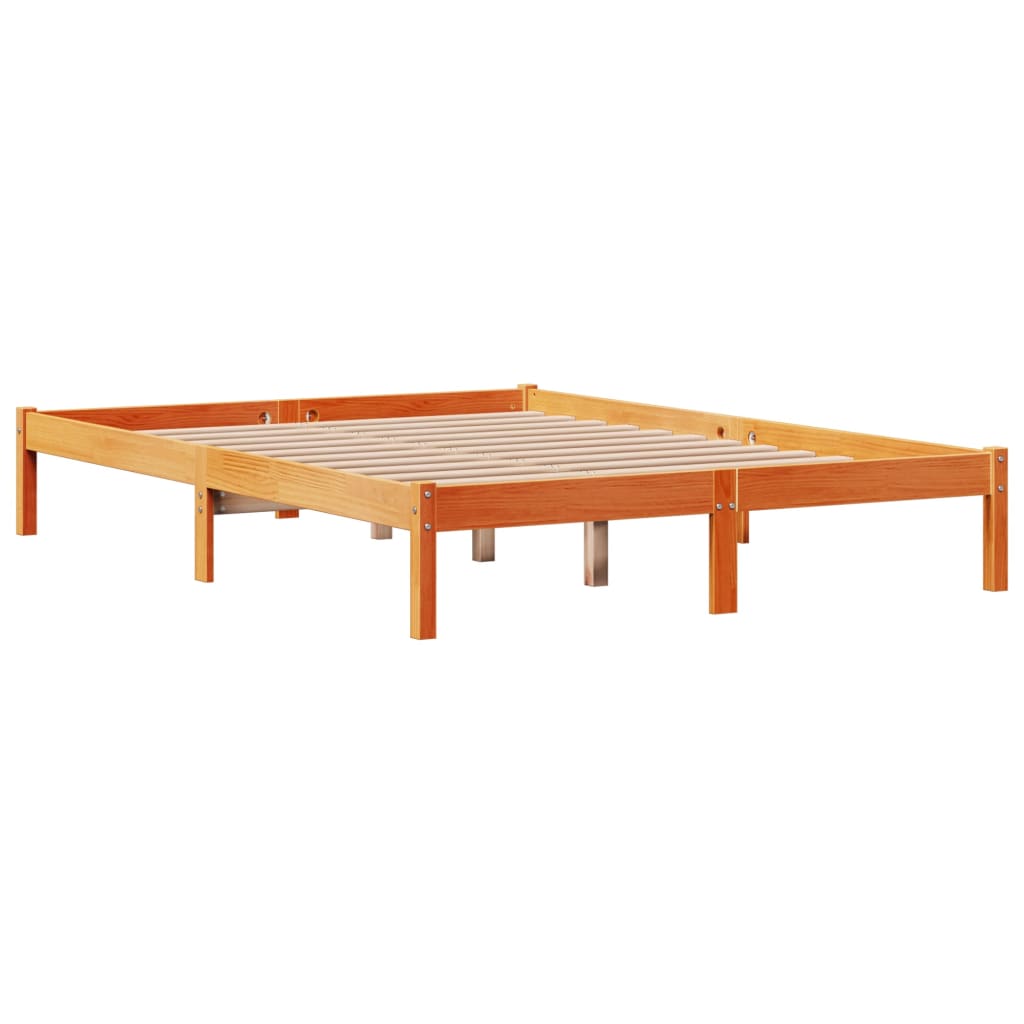 Okvir kreveta s uzglavljem voštano smeđi 120x190 cm od borovine