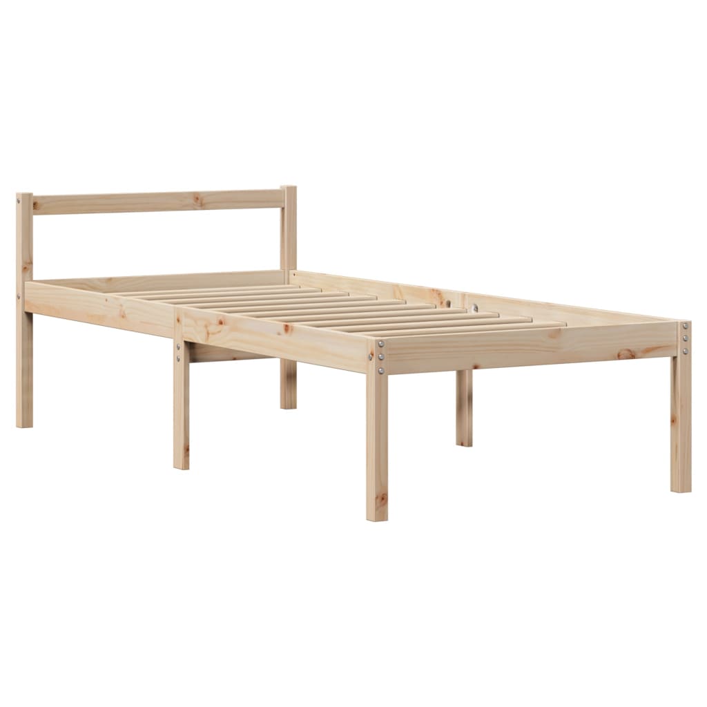 Krevet za starije s uzglavljem 90x190 cm od borovine
