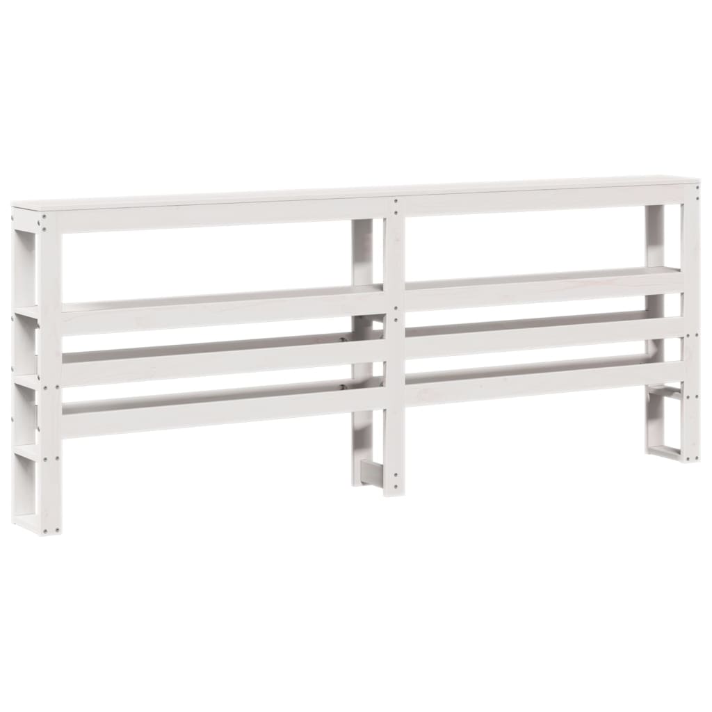Krevet za starije s uzglavljem bijeli 200x200 cm borovina