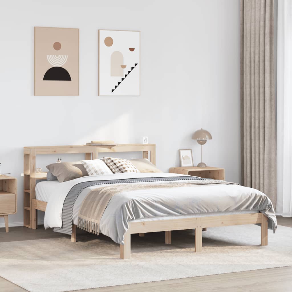 Okvir za krevet s uzglavljem 160 x 200 cm od masivne borovine