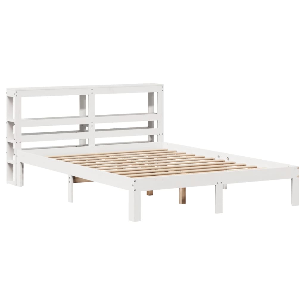 Okvir kreveta s uzglavljem bez madraca bijeli 160x200 cm