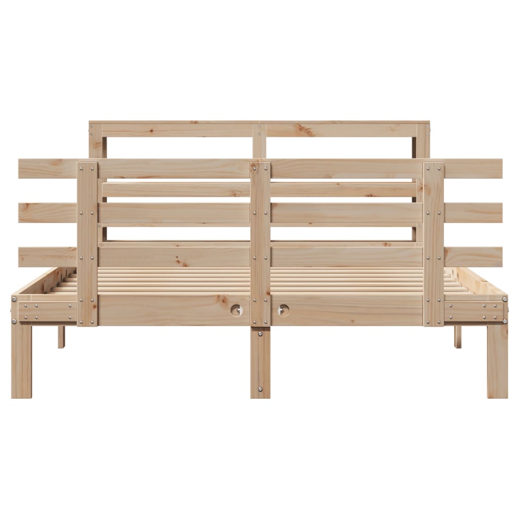 Okvir za krevet s uzglavljem 120 x 200 cm od masivne borovine
