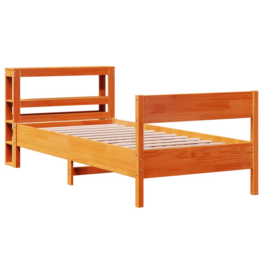 Okvir kreveta bez madraca voštano smeđi 75 x 190 cm od borovine