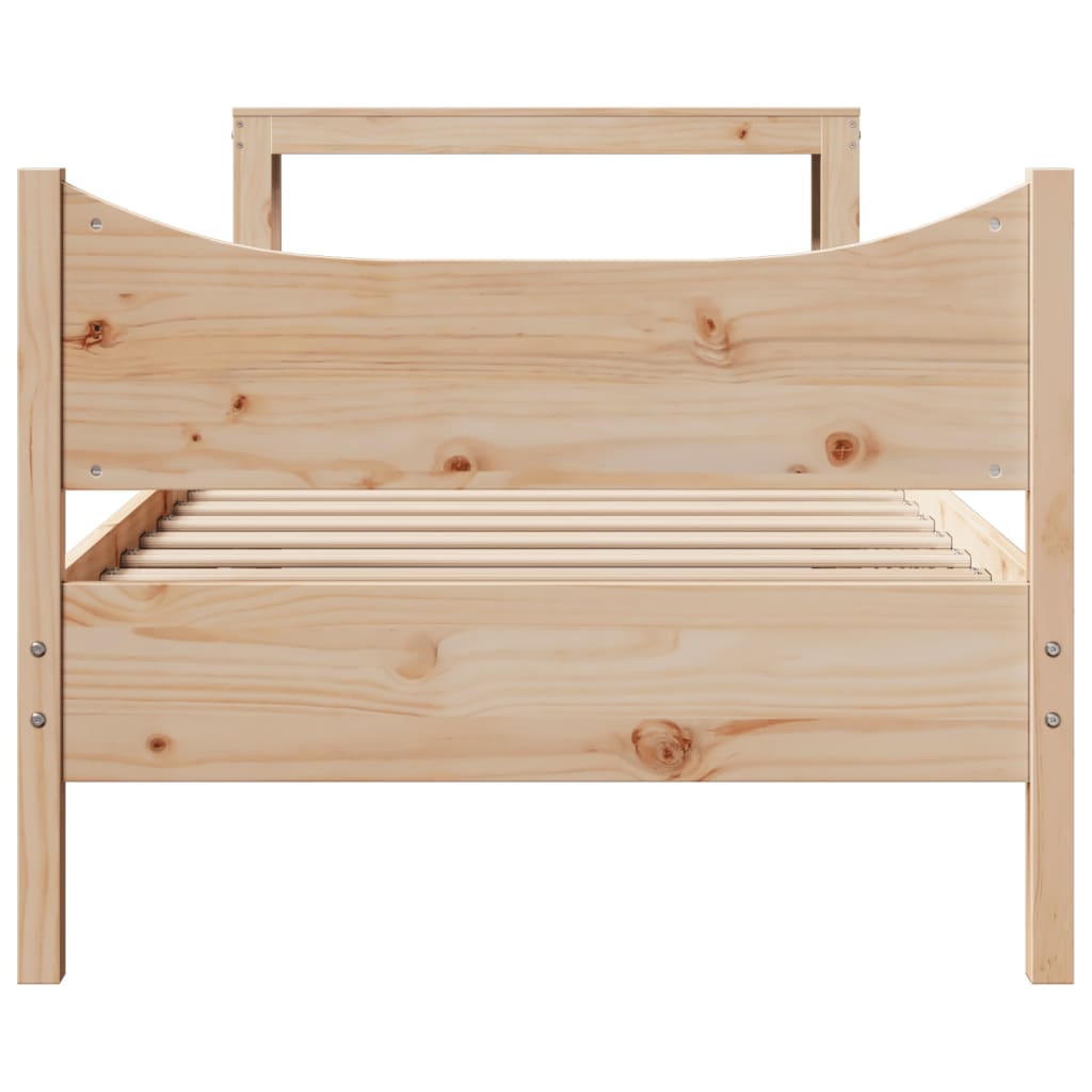 Okvir kreveta s uzglavljem 75x190 cm od borovine