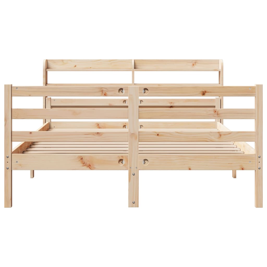 Okvir za krevet s uzglavljem 135 x 190 cm od masivne borovine