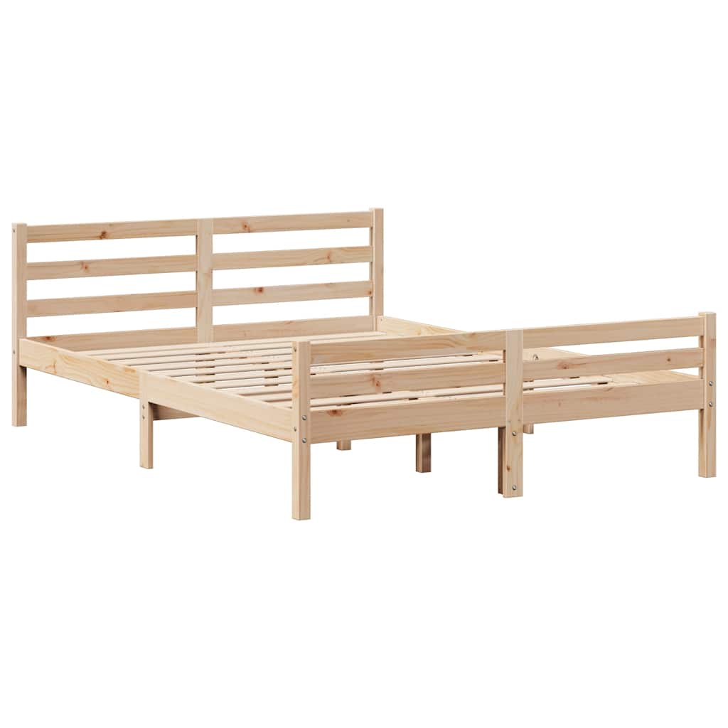 Okvir za krevet s uzglavljem 160 x 200 cm od masivne borovine