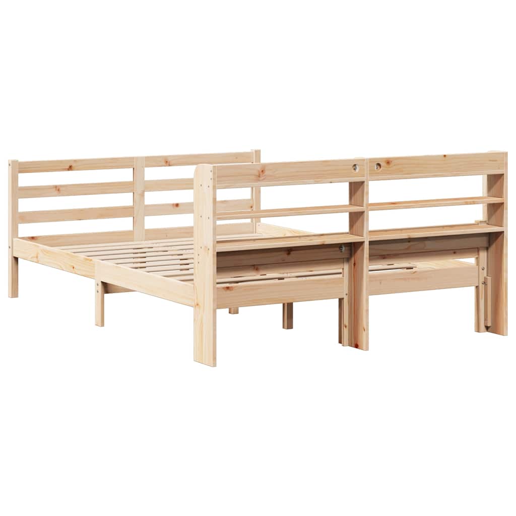 Okvir za krevet s uzglavljem 160 x 200 cm od masivne borovine