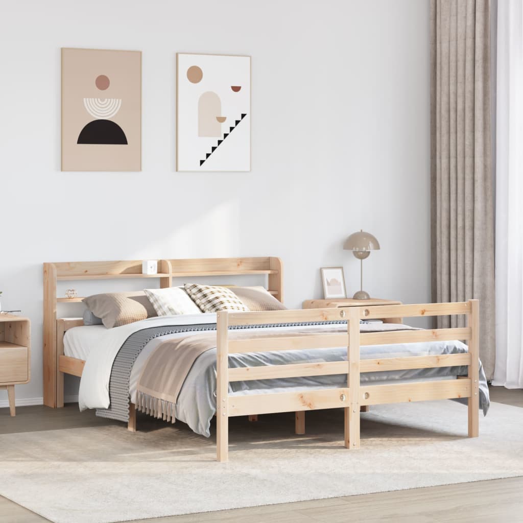 Okvir za krevet s uzglavljem 160 x 200 cm od masivne borovine