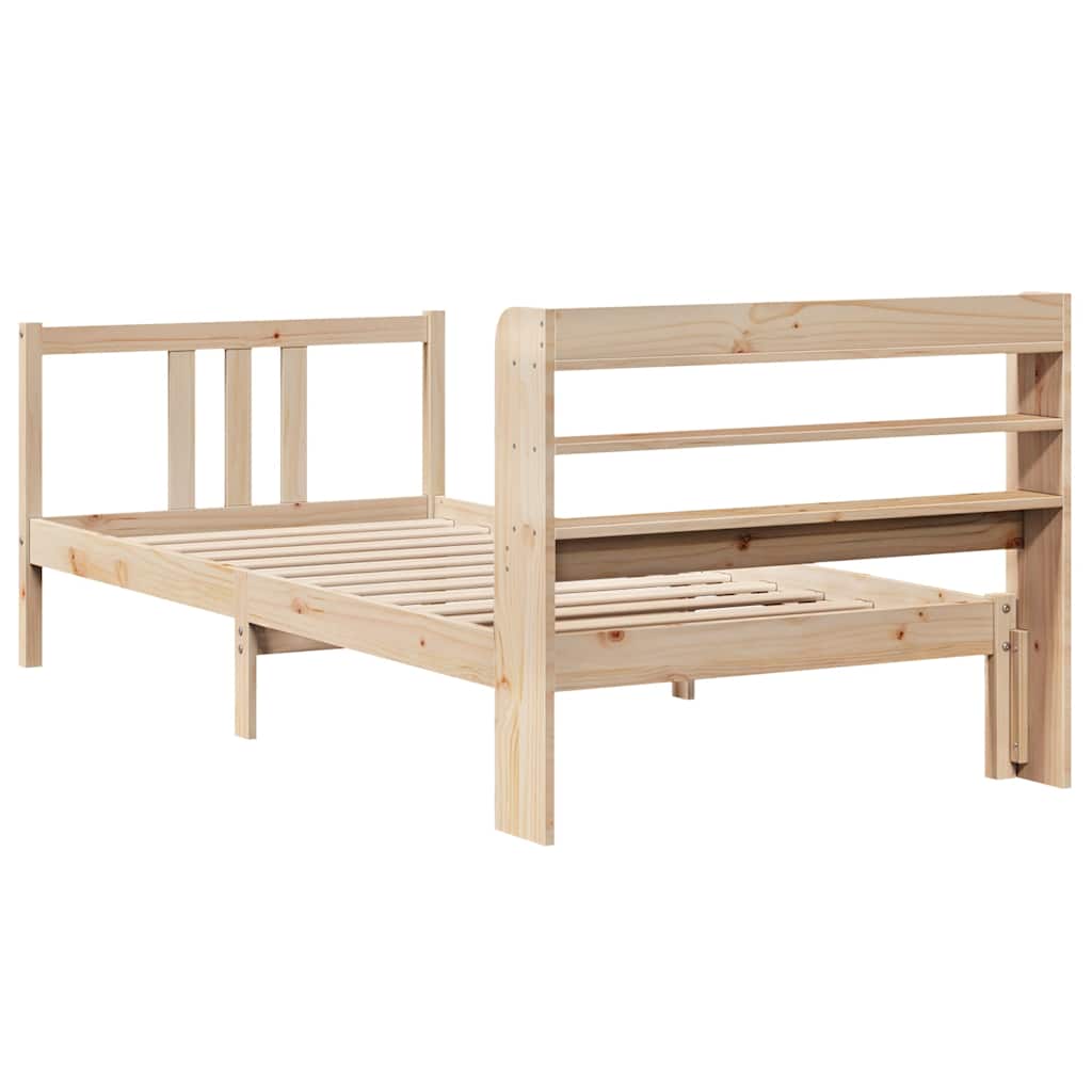 Okvir kreveta s uzglavljem 75x190 cm od borovine