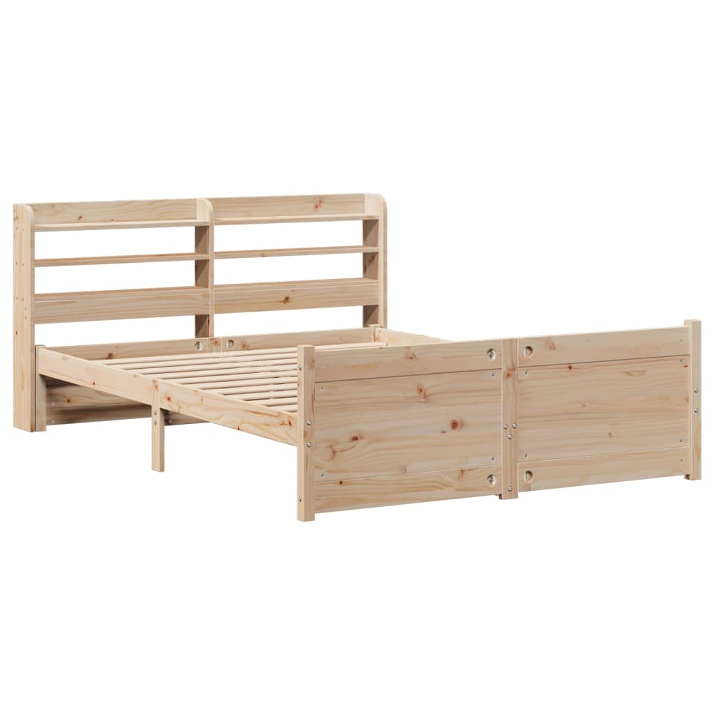 Okvir za krevet s uzglavljem 135 x 190 cm od masivne borovine