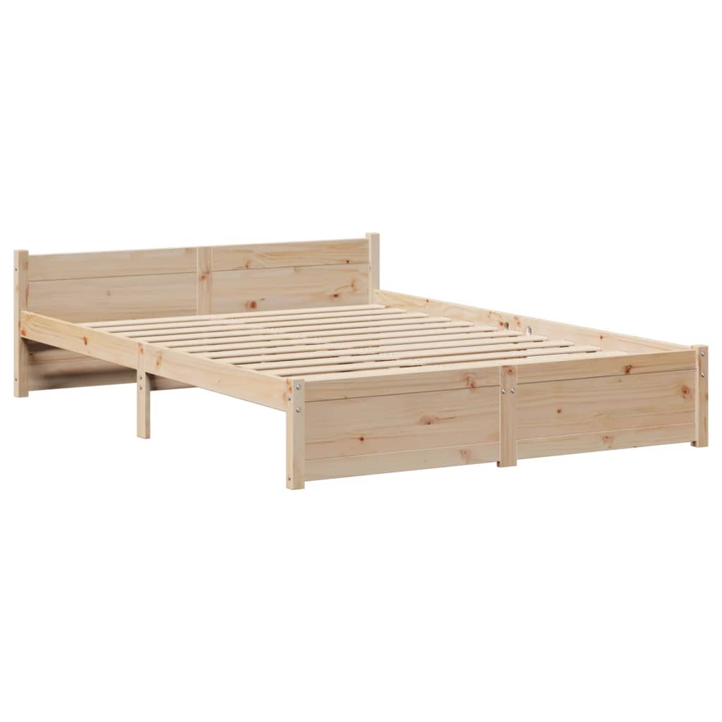 Okvir za krevet s uzglavljem 135 x 190 cm od masivne borovine