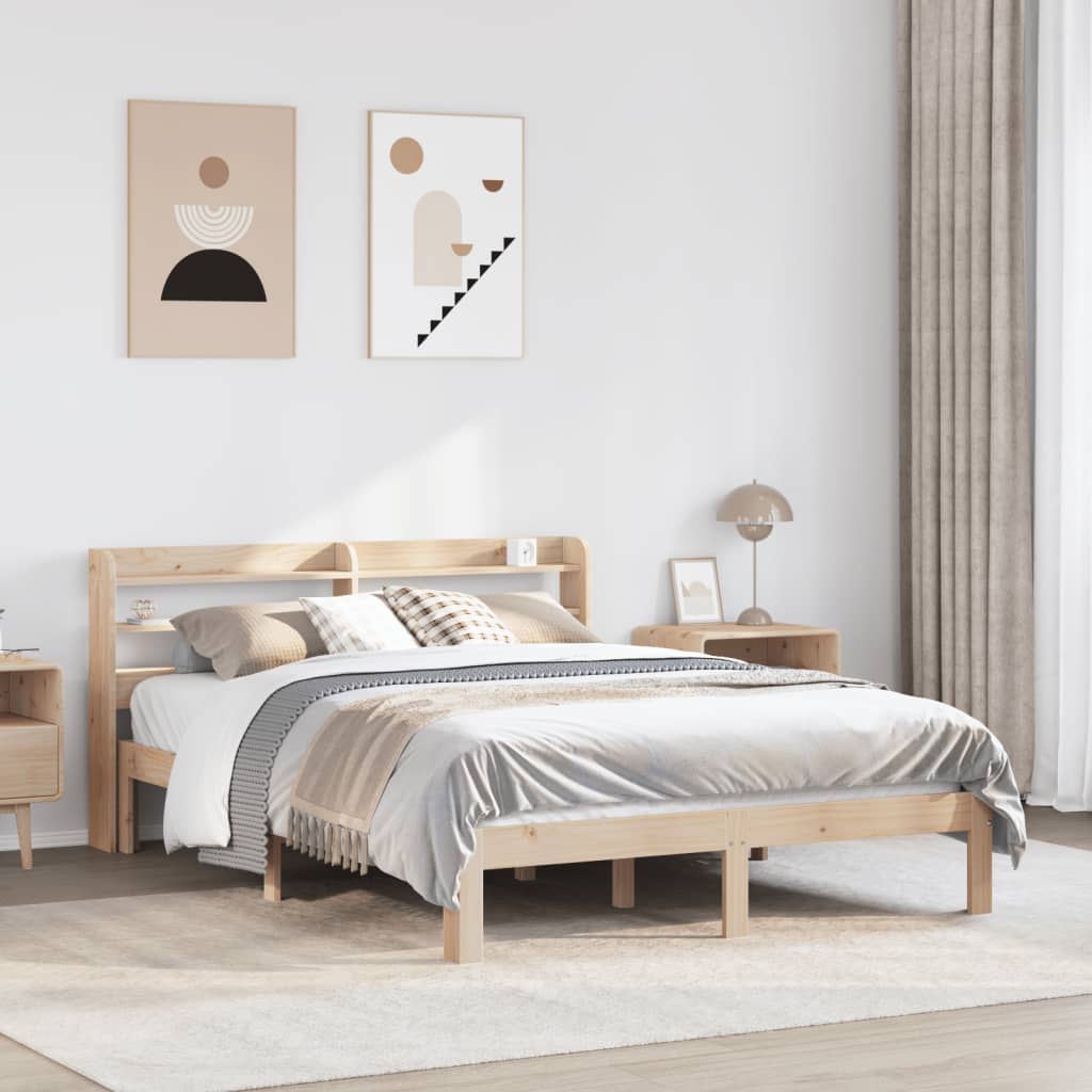 Okvir za krevet s uzglavljem 160 x 200 cm od masivne borovine