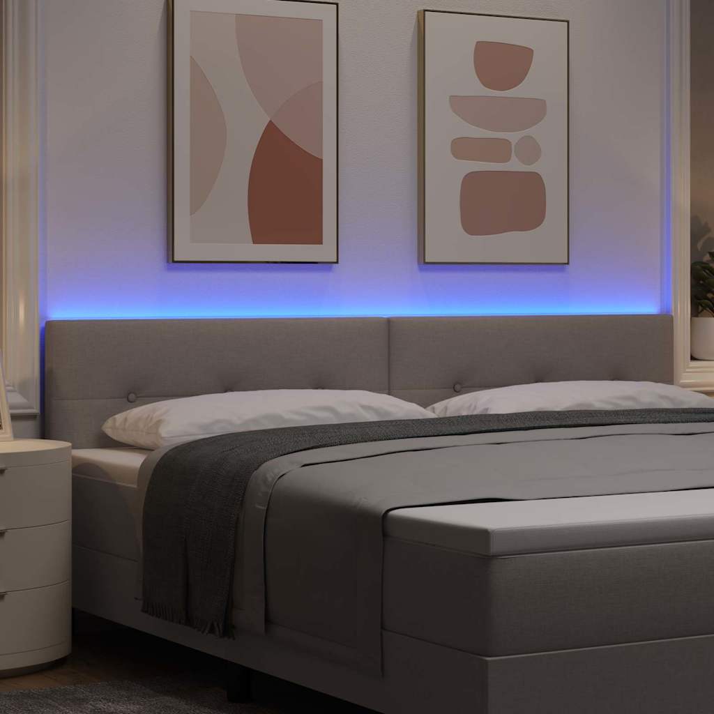 LED glava kreveta s LED trakama Sivo-smeđa 200 cm tkanina