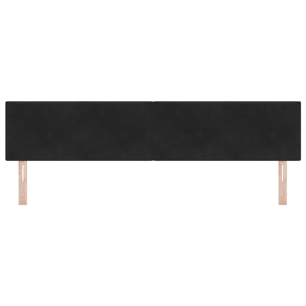 LED glava kreveta s LED trakama Crna 200 cm Baršun