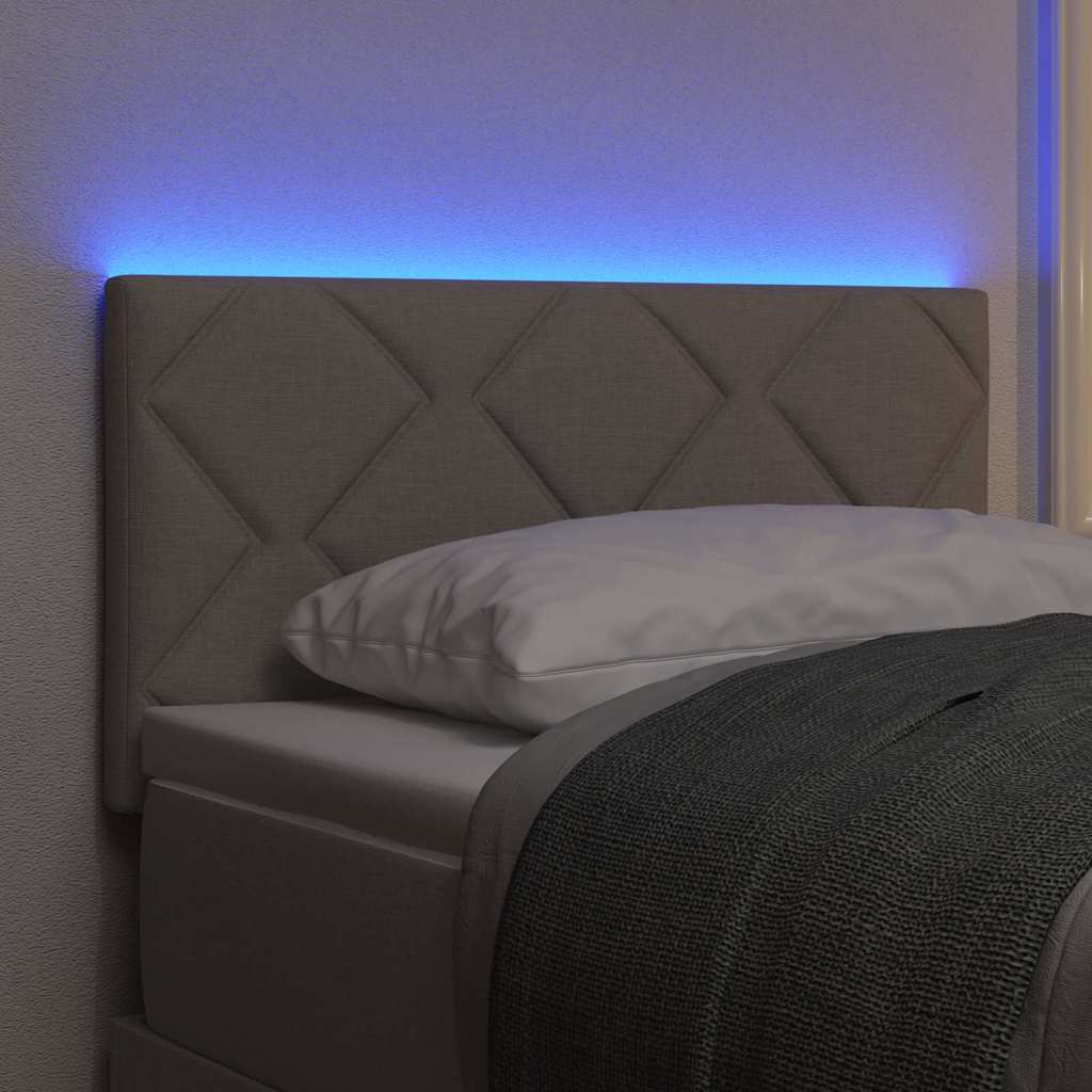 LED glava kreveta Sivo-smeđa 80 cm tkanina