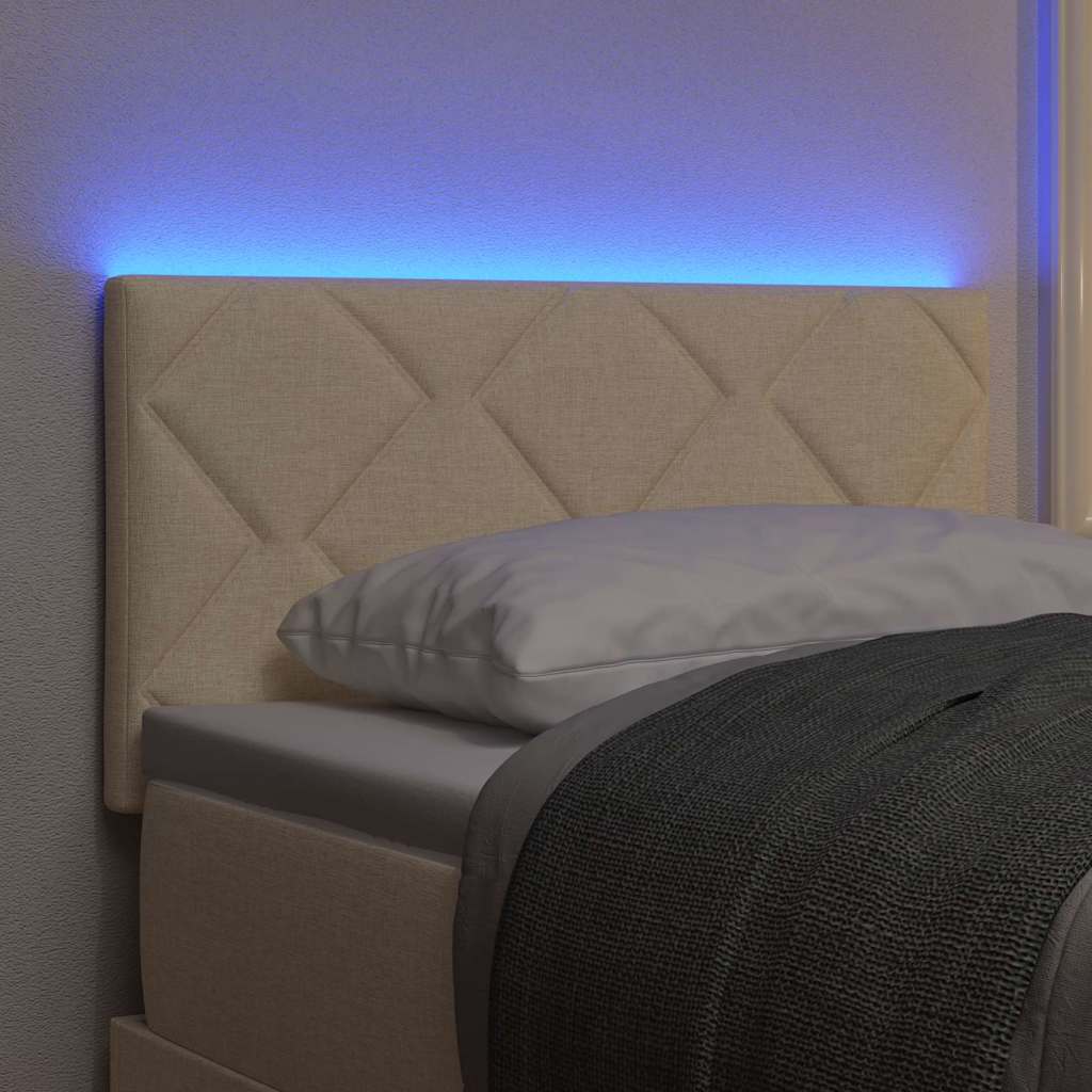 LED glava kreveta Krema 80 cm tkanina