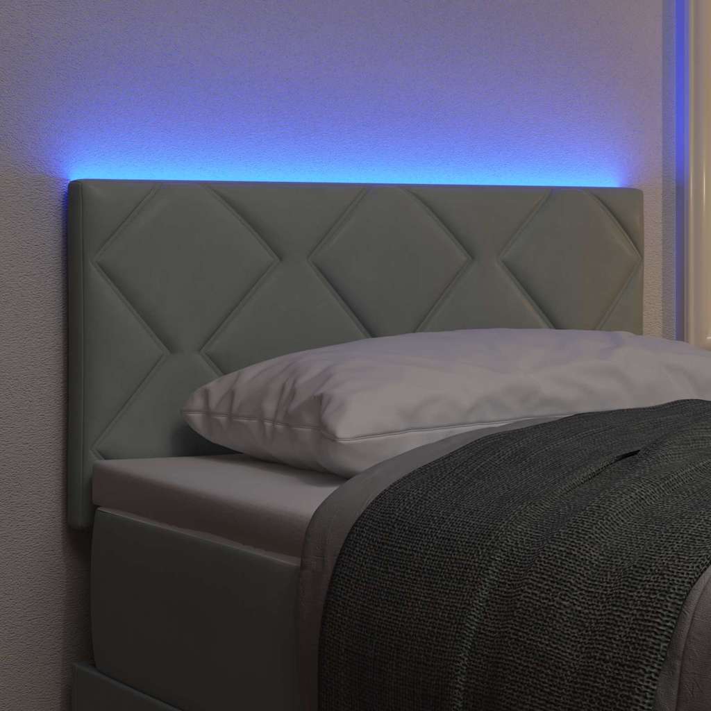 LED glava kreveta Svijetlo siva 80 cm Baršun