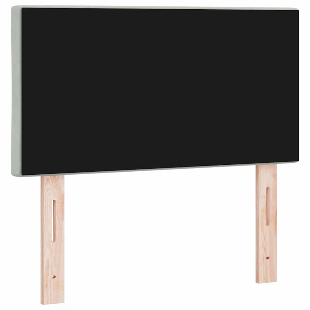 LED glava kreveta Svijetlo siva 80 cm Baršun