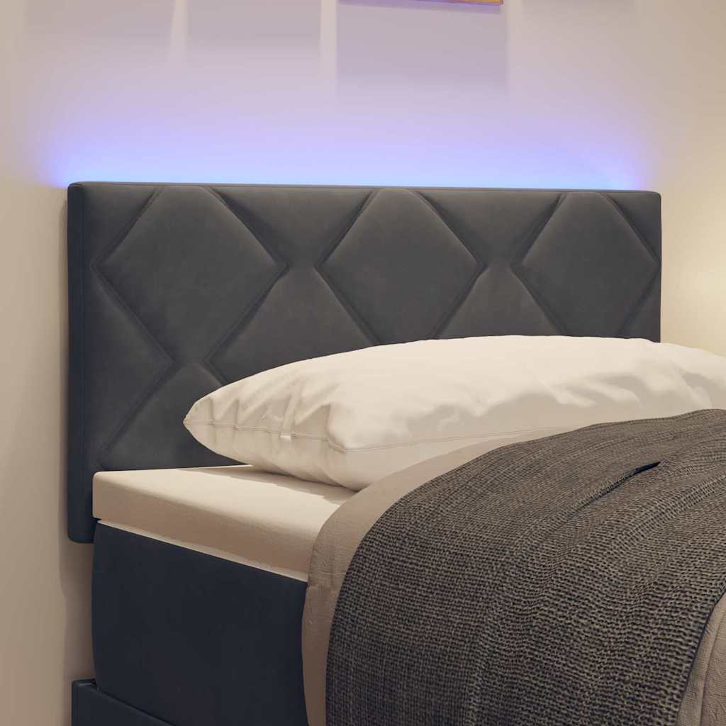 LED glava kreveta Tamno siva 80 cm Baršun
