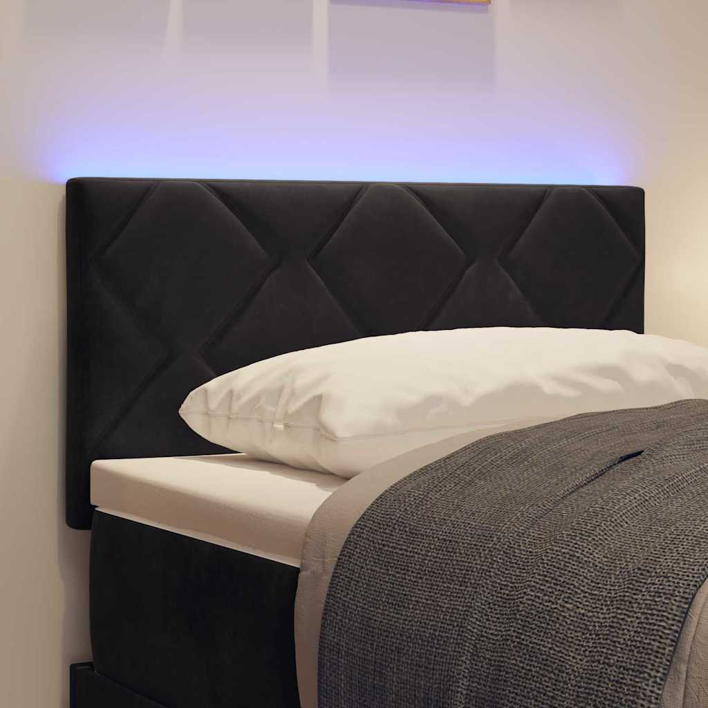 LED glava kreveta Crna 80 cm Baršun