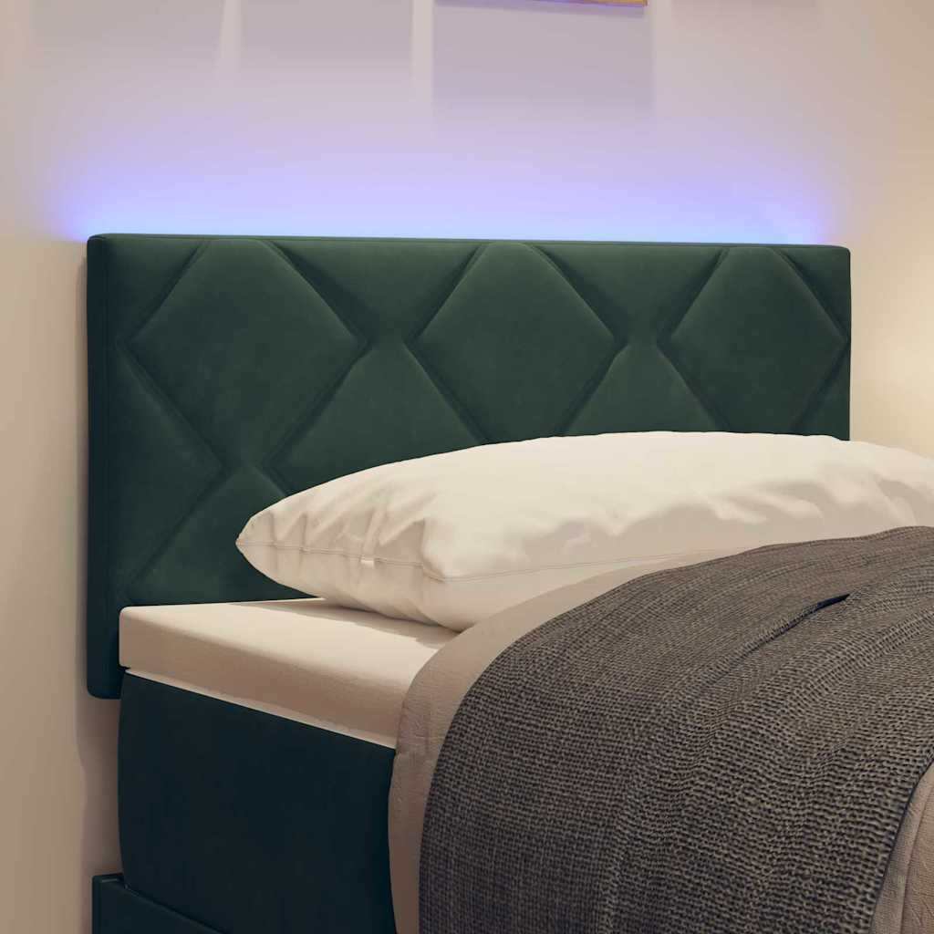 LED glava kreveta Tamnozelena 80 cm Baršun