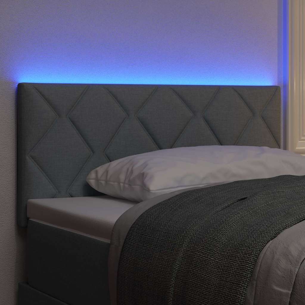 LED glava kreveta Svijetlo siva 90 cm tkanina