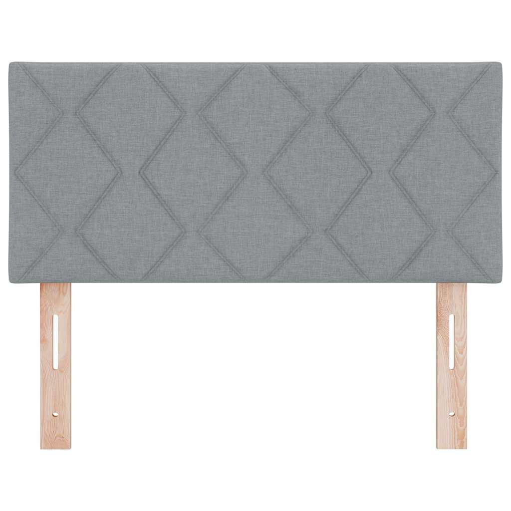 LED glava kreveta Svijetlo siva 90 cm tkanina