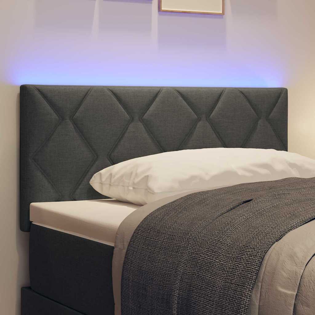 LED glava kreveta Sivi 90 cm tkanina