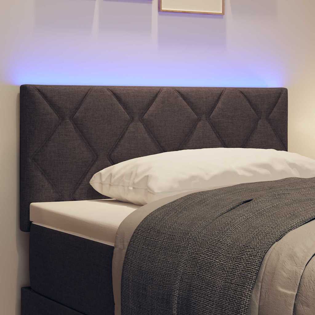 LED glava kreveta Smeđa 90 cm tkanina