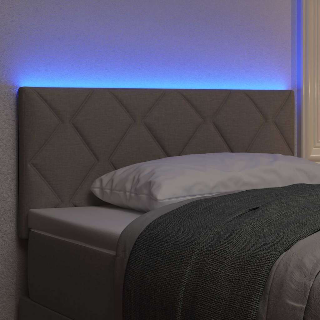 LED glava kreveta Svijetlo siva 90 cm tkanina