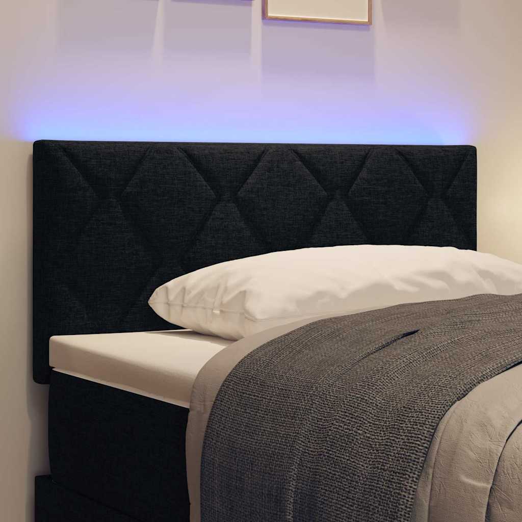 LED glava kreveta Crna 100 cm tkanina