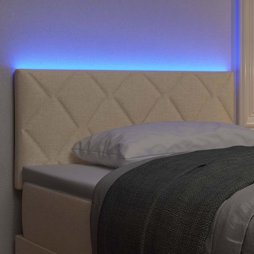 LED glava kreveta Krema 100 cm tkanina