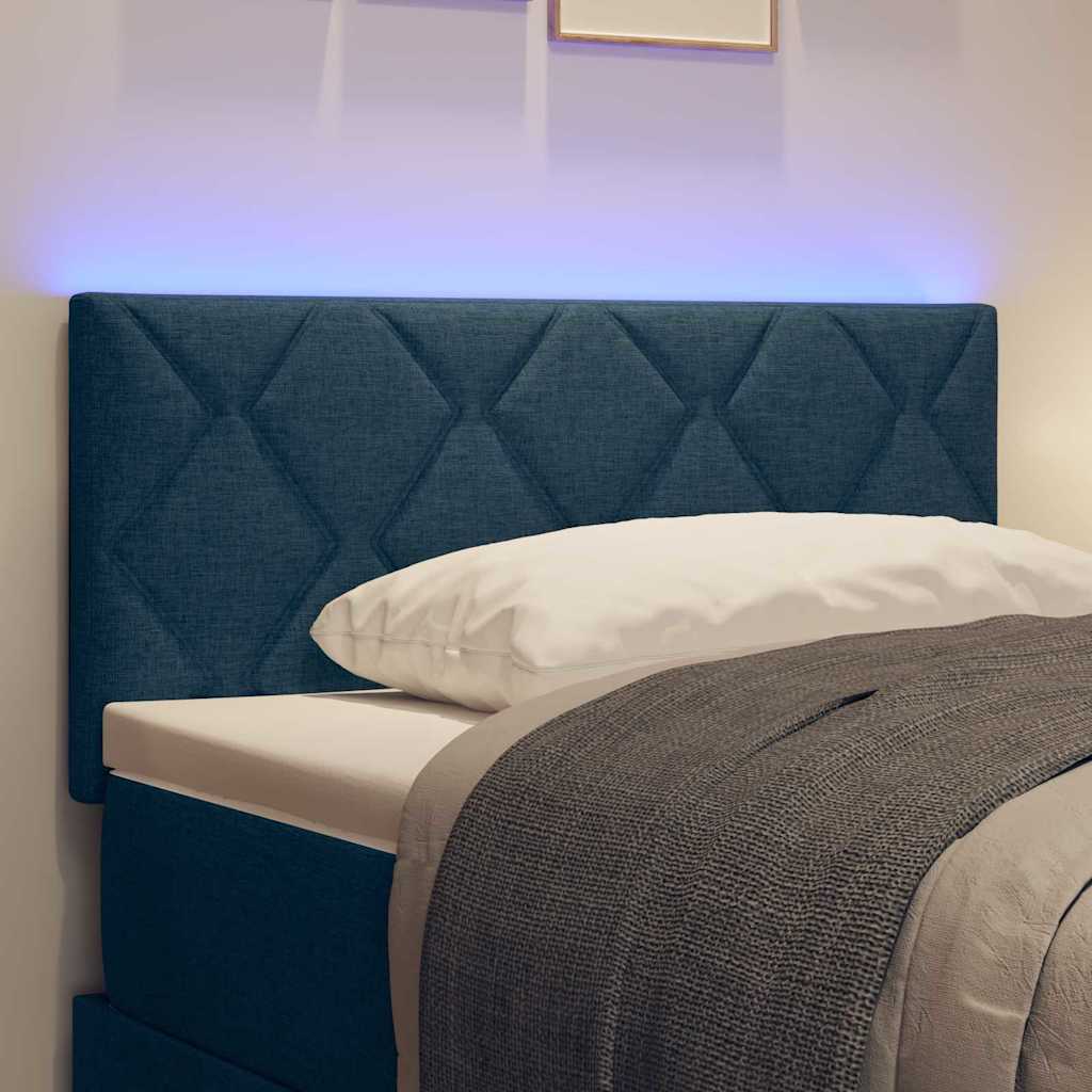 LED glava kreveta Plava 100 cm tkanina
