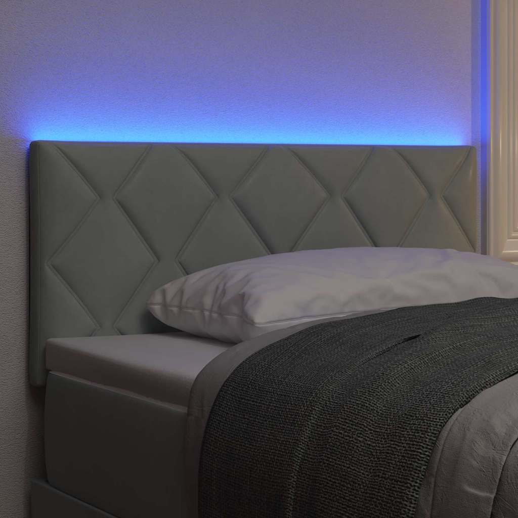 LED glava kreveta Svijetlo siva 100 cm Baršun