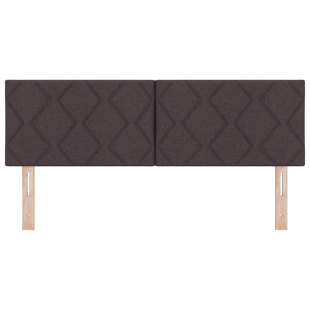 LED glava kreveta Smeđa 144 cm tkanina
