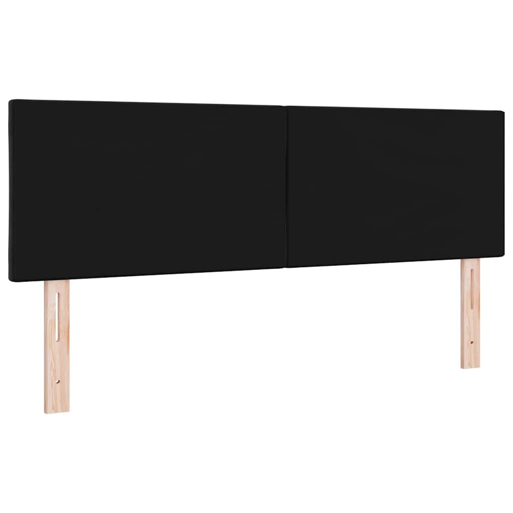LED glava kreveta Crna 144 cm Baršun