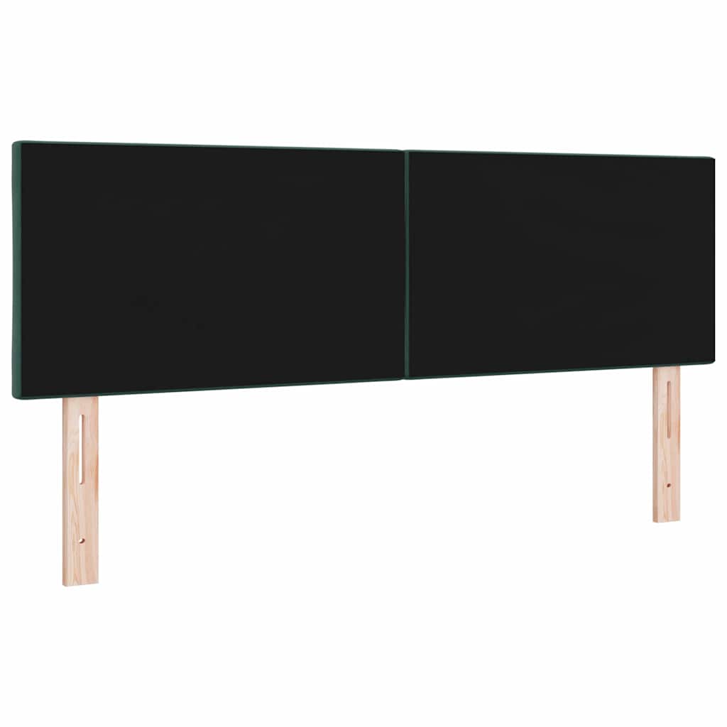 LED glava kreveta Tamnozelena 144 cm Baršun
