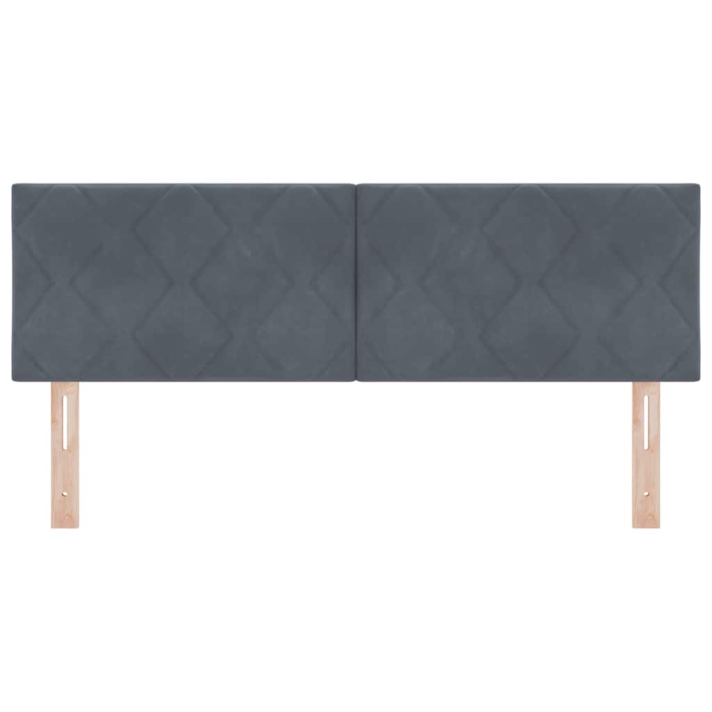 LED glava kreveta Tamno siva 160 cm Baršun
