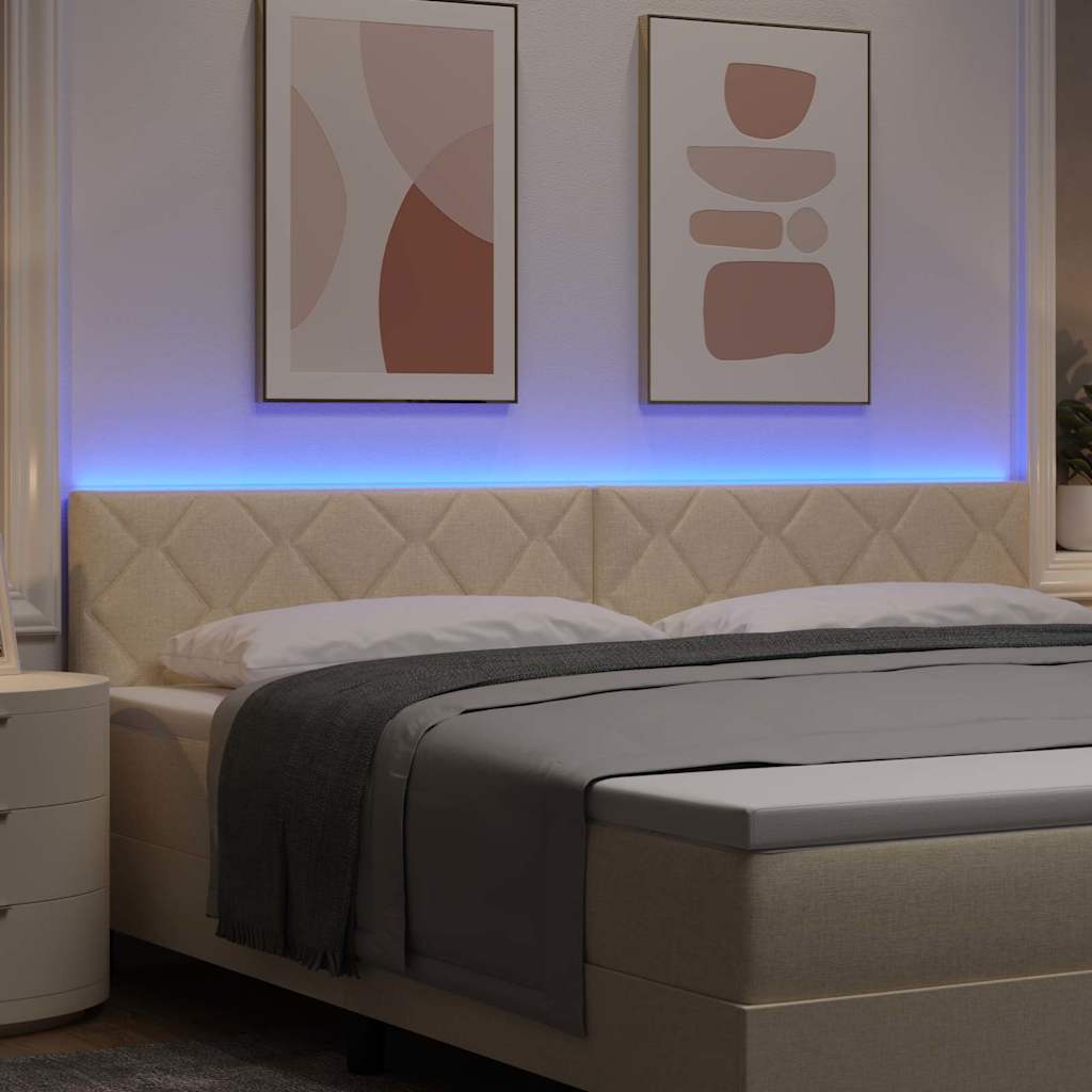 LED glava kreveta Krema 200 cm tkanina