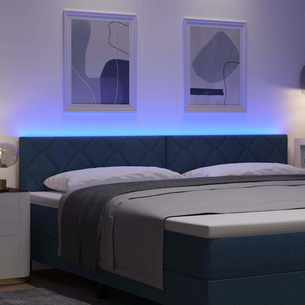 LED glava kreveta Plava 200 cm tkanina