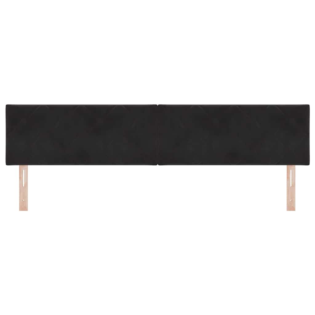 LED glava kreveta Crna 200 cm Baršun