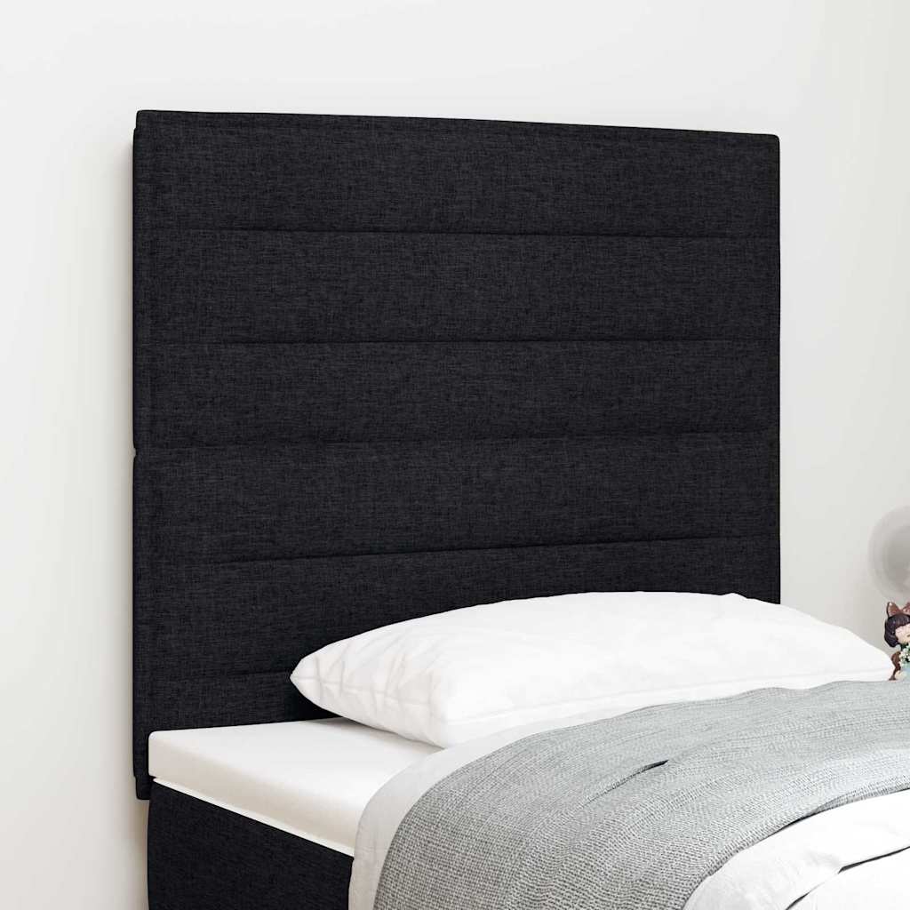 LED glava kreveta s LED trakama s uzglavljem Crna 80 cm tkanina