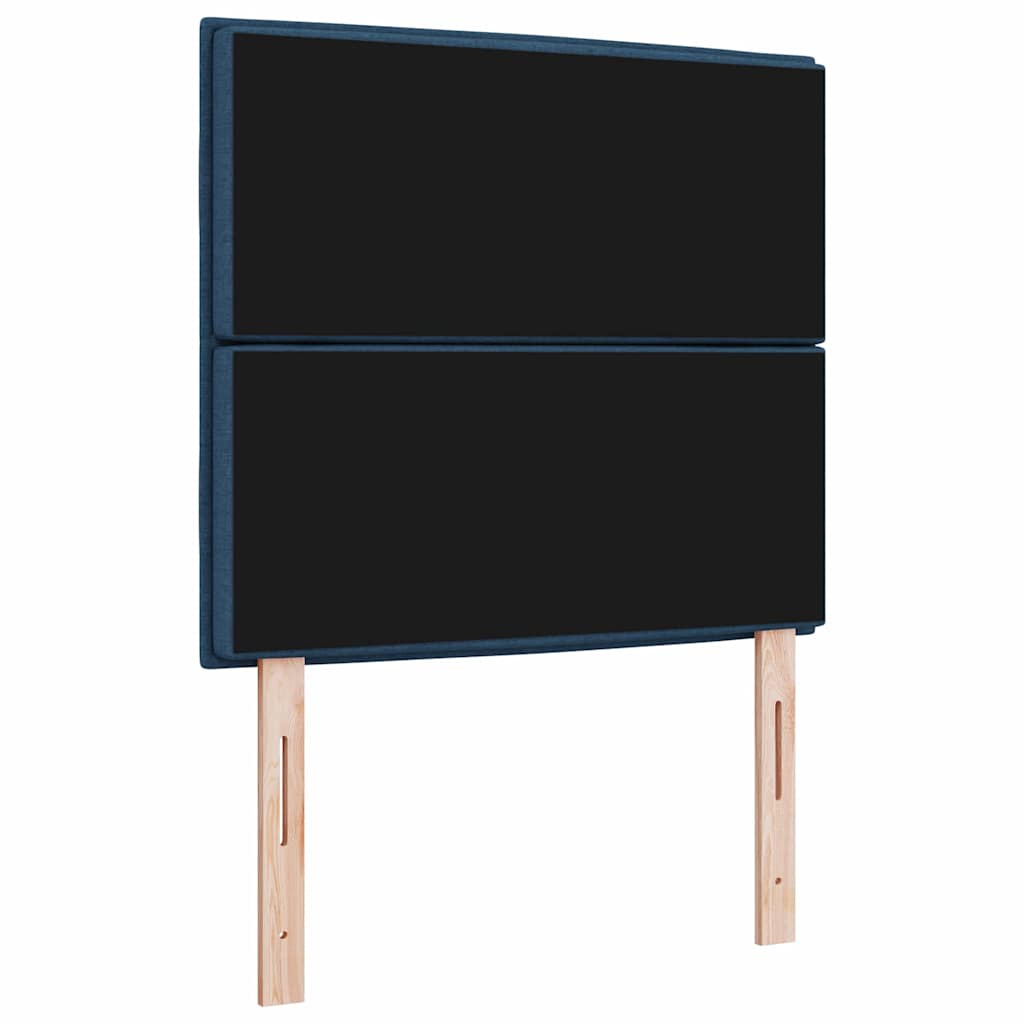 LED glava kreveta s LED trakama Plava 90 cm tkanina