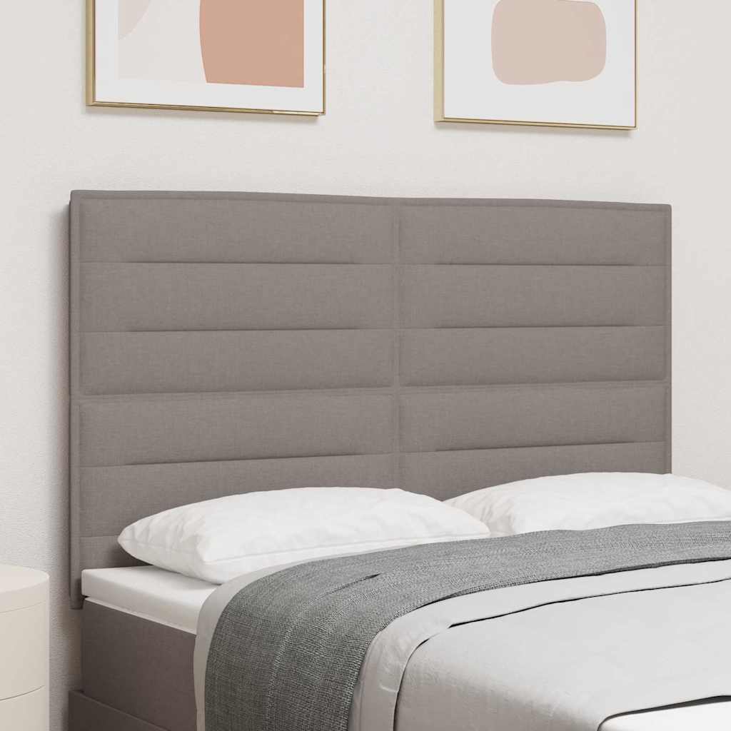 LED glava kreveta s LED trakama Sivo-smeđa 144 cm tkanina