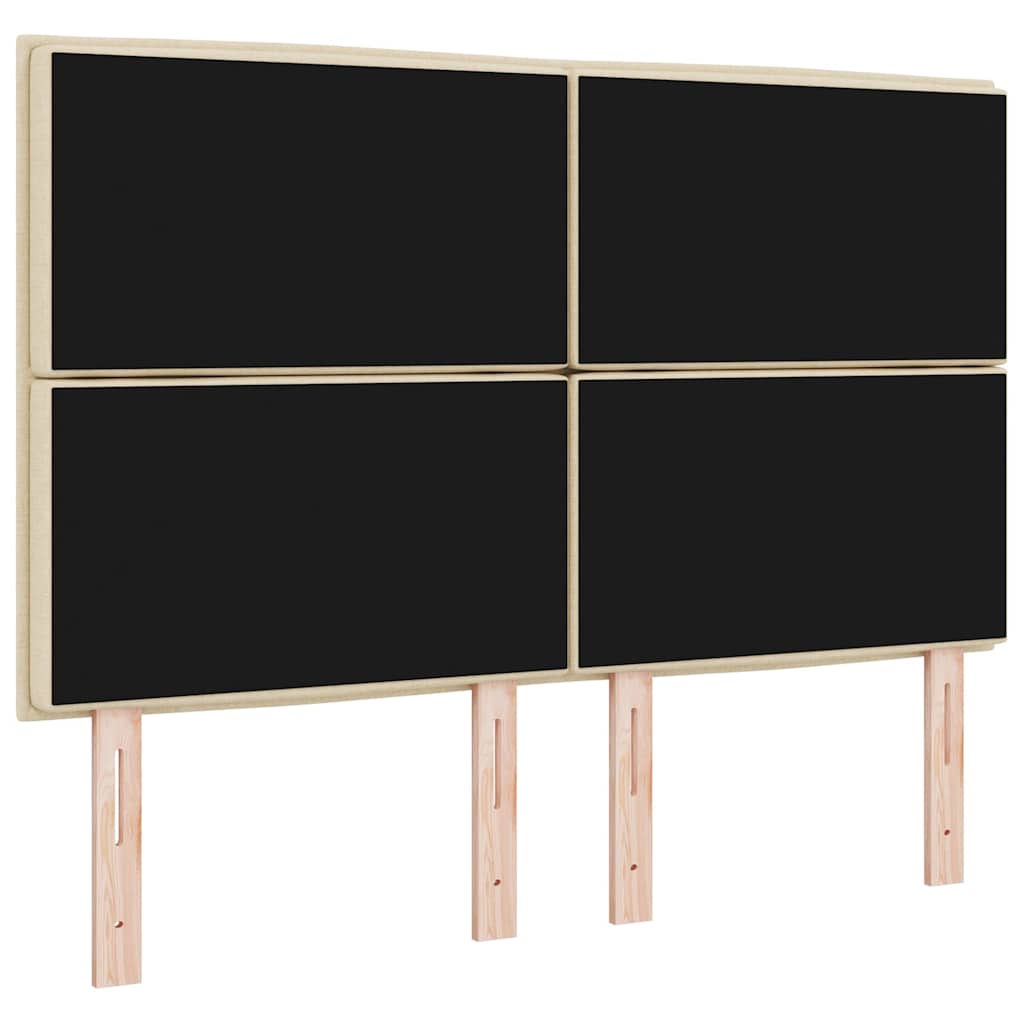 LED glava kreveta s LED trakama Krema 144 cm tkanina
