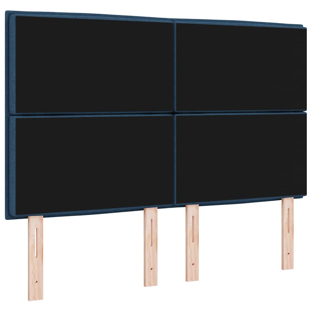LED glava kreveta s LED trakama Plava 144 cm tkanina