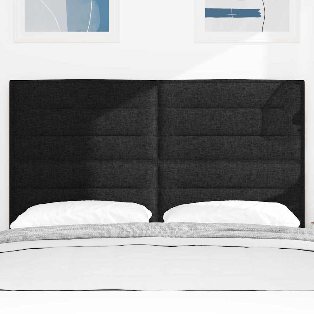 LED glava kreveta s LED trakama Crna 160 cm tkanina